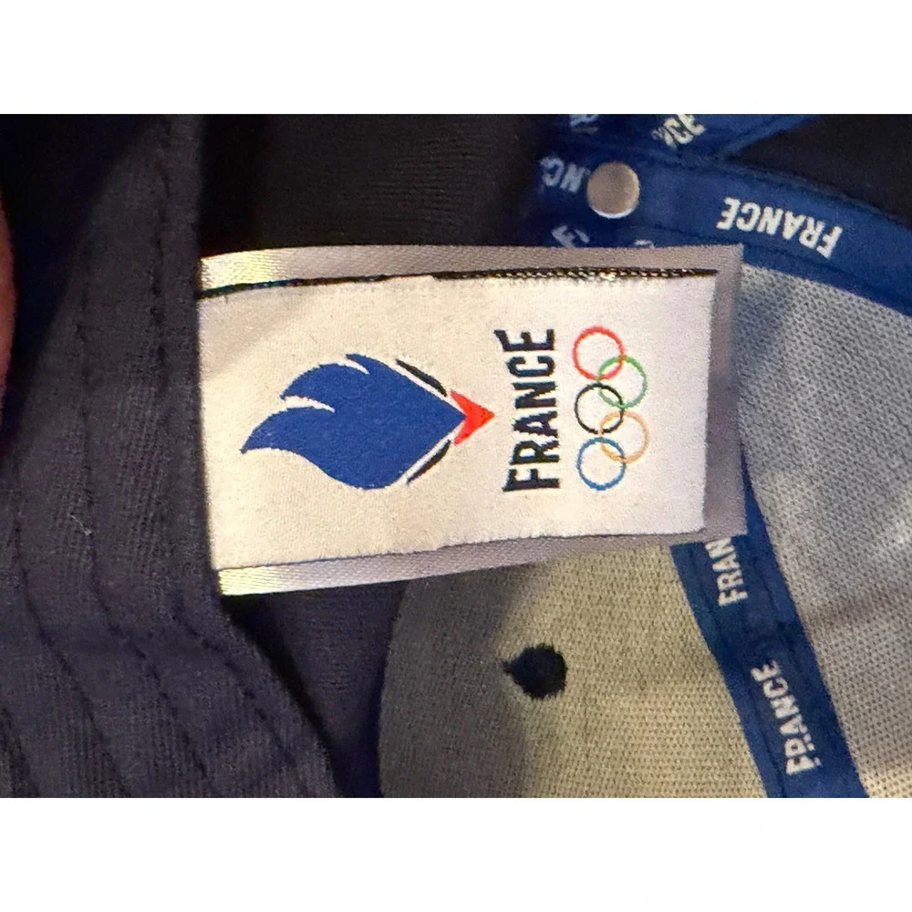 France Olympic Team Hat Men OSFA Navy Blue Baseball Cap Adjustable Buckle Strap*